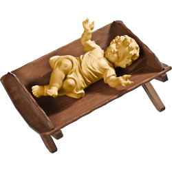 Niño Jesús vestido en cuna simple